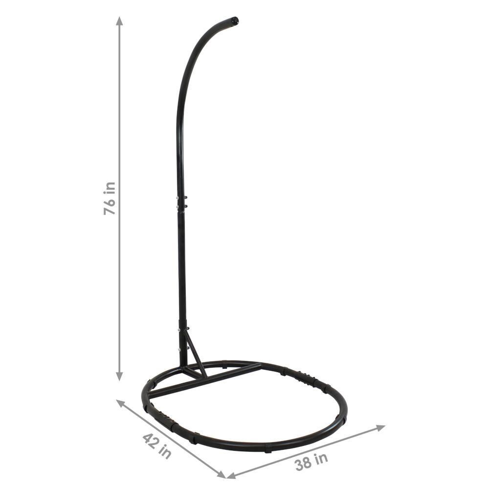 Ultimate Patio 76-Inch Steel Egg Chair Stand w/ Round Base - Black - Dimensions thumbnail