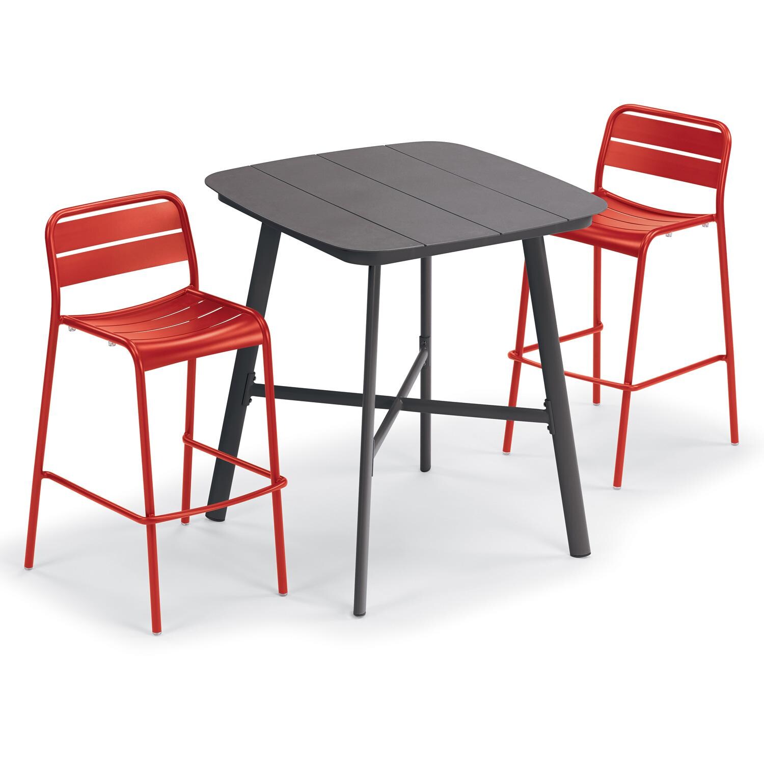 Oxford Garden Kapri 3 Pc Aluminum Bar Set in Carbon/Venetian - Front View thumbnail