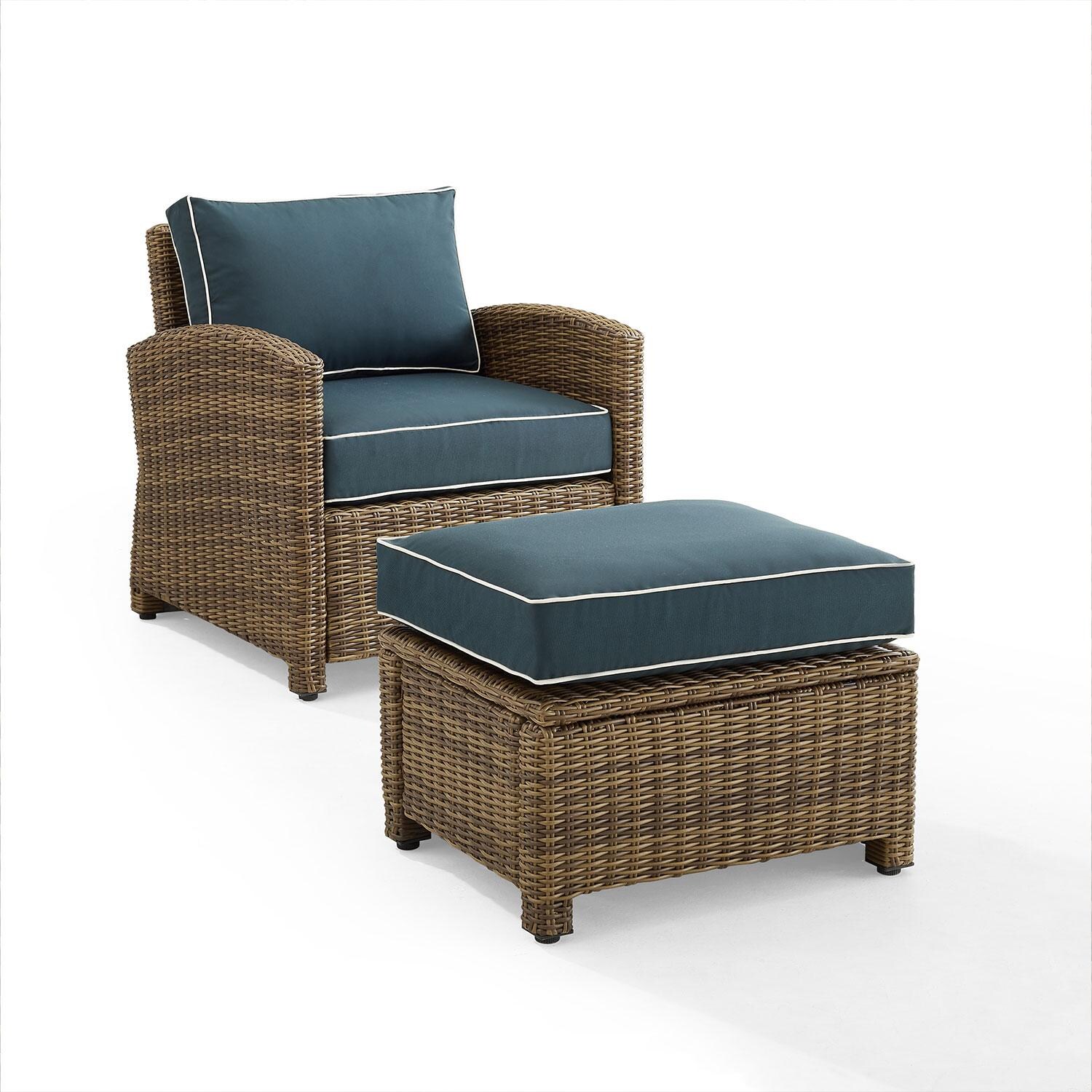Ultimate Patio UP-92414WB-NV 2Pc Wicker Outdoor Chair Set in Navy - Display - White Background thumbnail
