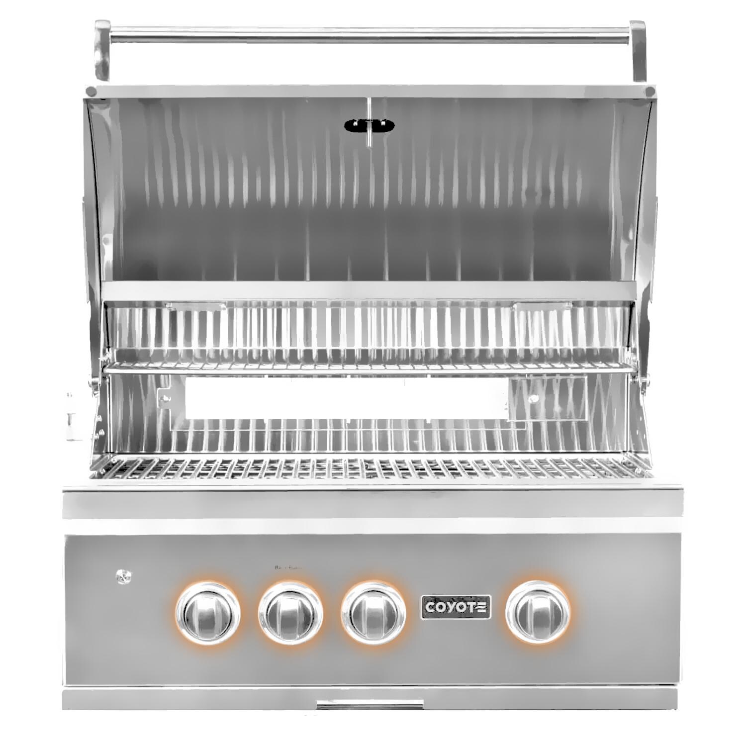 Coyote S-Series 30-Inch 3-Burner Built-In Natural Gas Grill With RapidSear Infrared Burner & Rotisserie - Open thumbnail