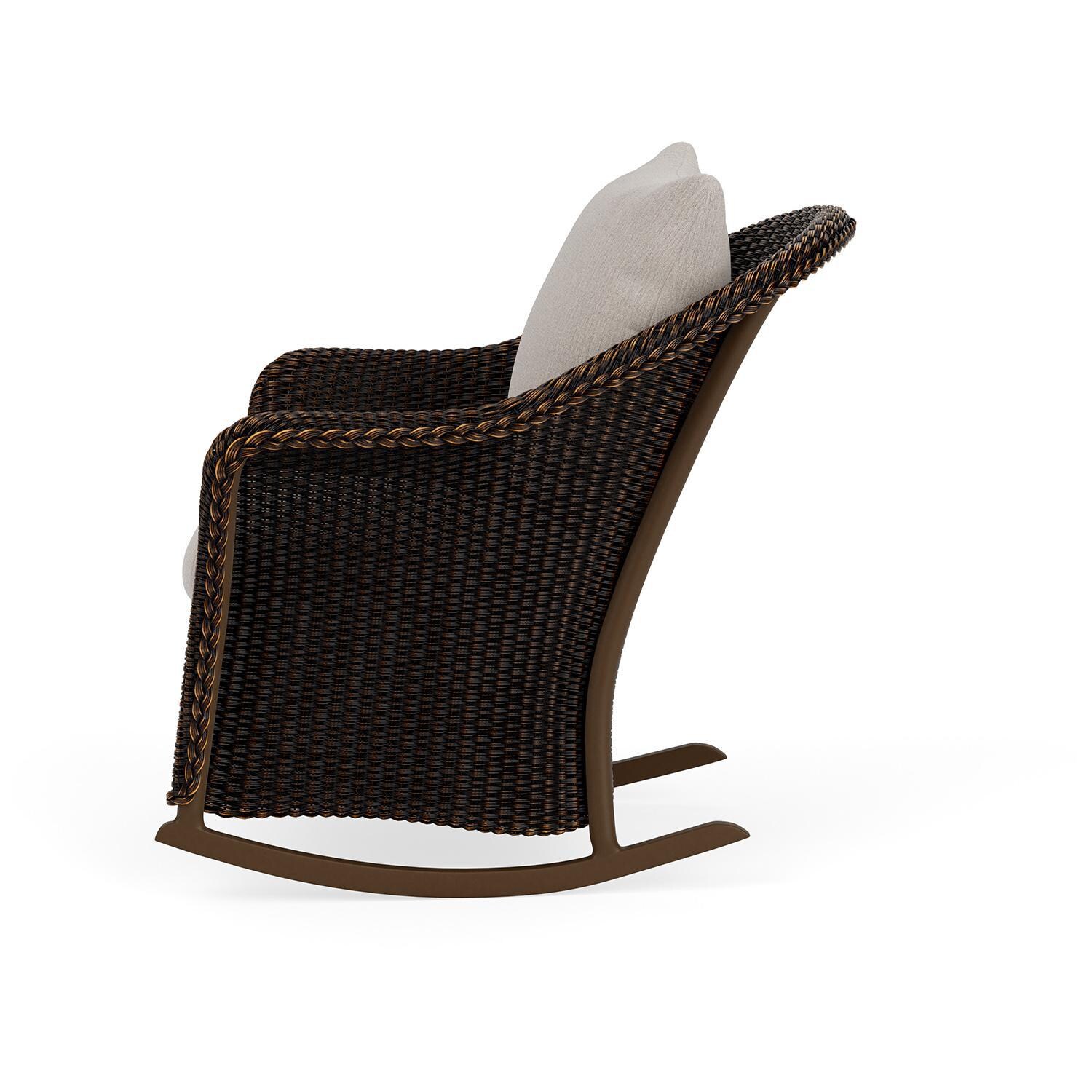 Lloyd Flanders Weekend Retreat Lounge Rocker in Mink Finish W/ Remy Cloud Fabric - Side thumbnail