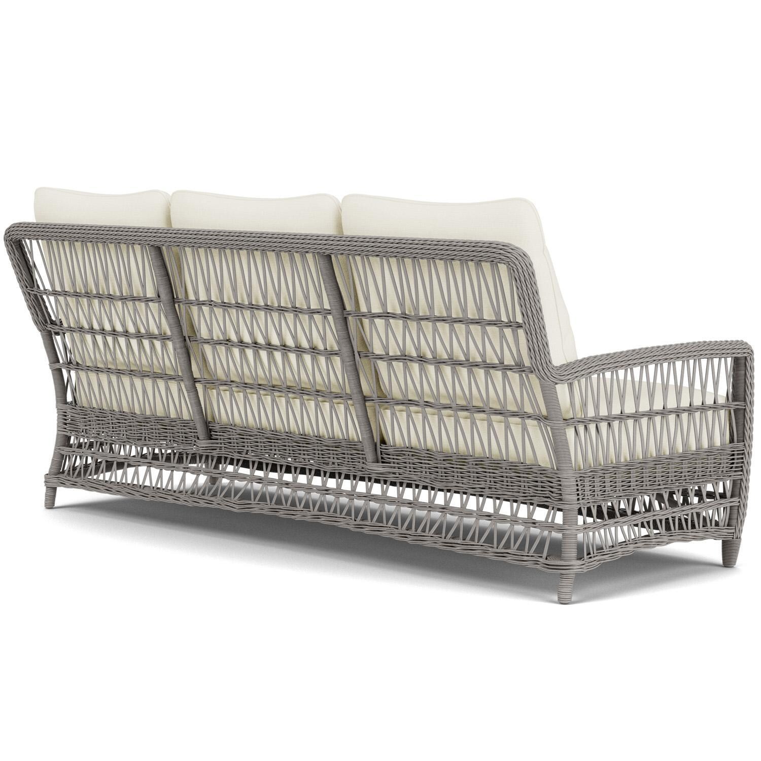 Lloyd Flanders Mackinac Sofa in Putty Finish with Sailcloth Salt Fabric - Rear Right thumbnail