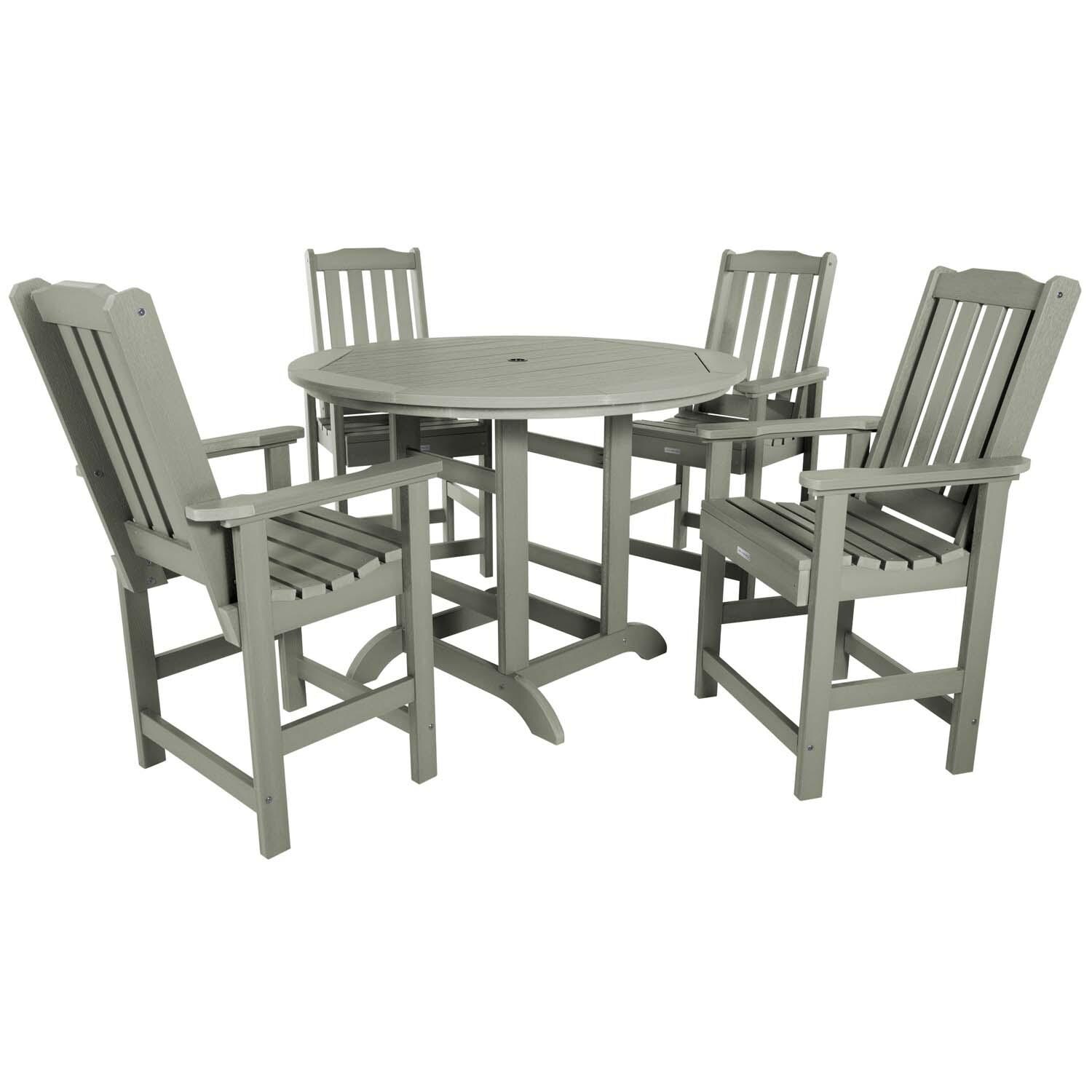 Hart Lane 5 Pc Set Recycled Plastic Counter Height Dining Set In Eucalyptus By Lakeview - White Background thumbnail