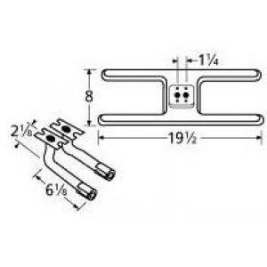 Stainless Steel H Twin, Centered, 1.25 Inch Offset Burner 10602-709LR