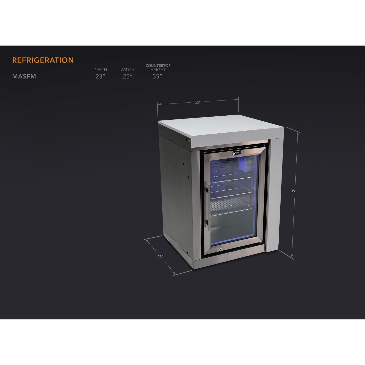 Mont Alpi - MASFM - Outdoor Rated Refrigerator Cabinet Module - Stainless Steel - Dimensions thumbnail