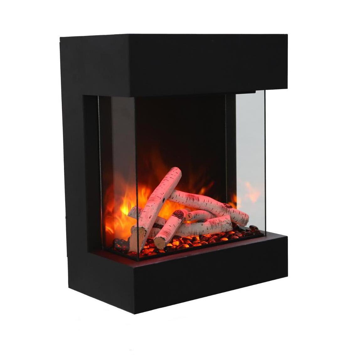 Amantii Cube 20-Inch Smart Three Sided Wall Mount Electric Fireplace - Indoor/Outdoor - CUBE-2025WM