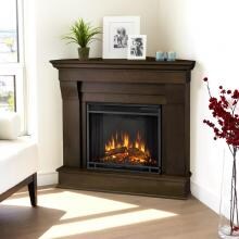 Real Flame 5950E-DW Chateau 40-Inch Corner Electric Fireplace With Mantel - Dark Walnut