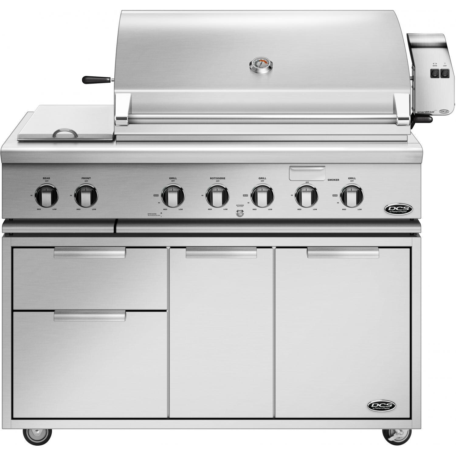 DCS BH1-48RS-N 48-Inch Natural Gas BBQ Grill On Cart W/ Double Side Burner & Rotisserie - Grill thumbnail