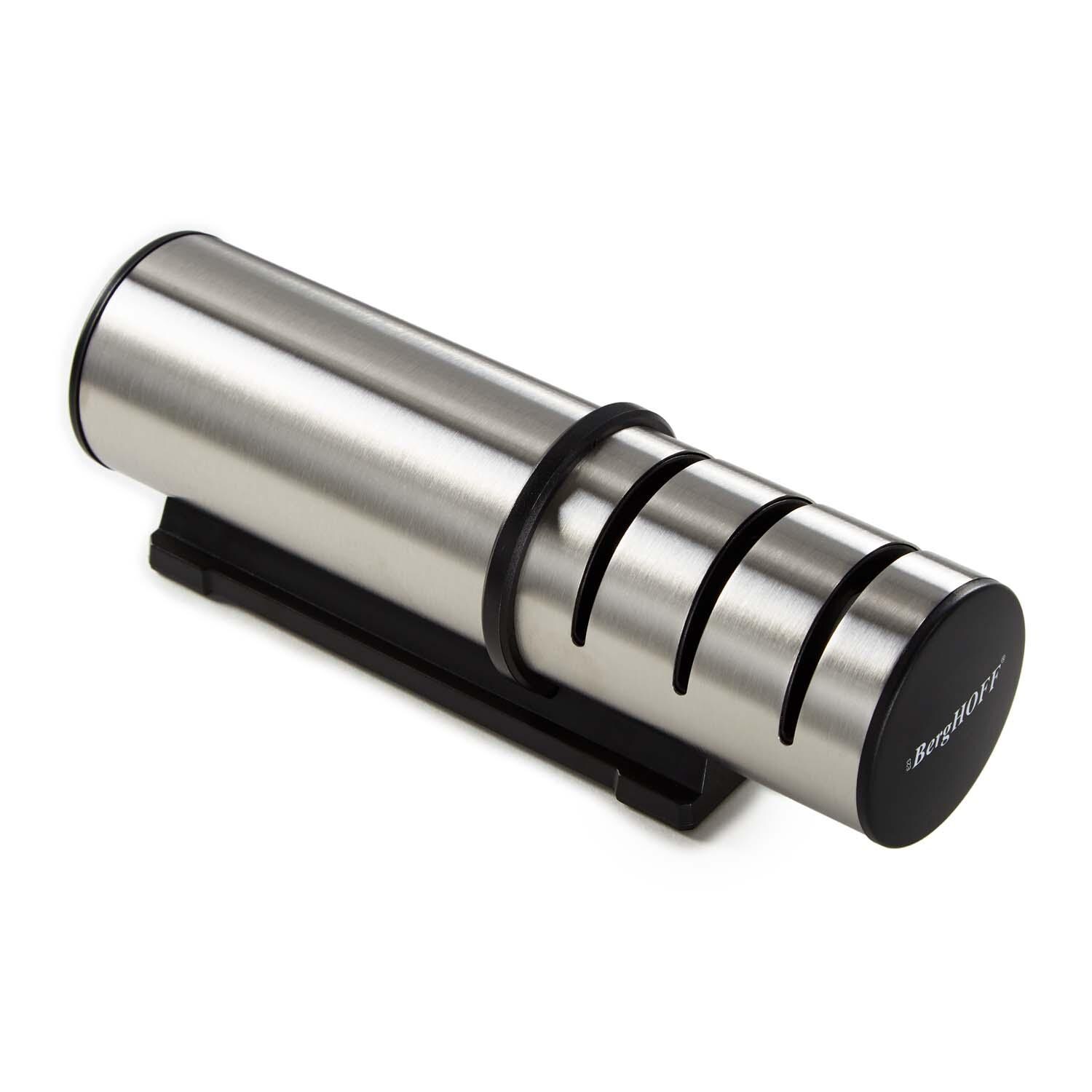 BergHOFF Straight 5 Pc 18/10 Stainless Steel Specialty Knife Set w/ 3-in-1 Sharpener - Sharpener - White Background thumbnail