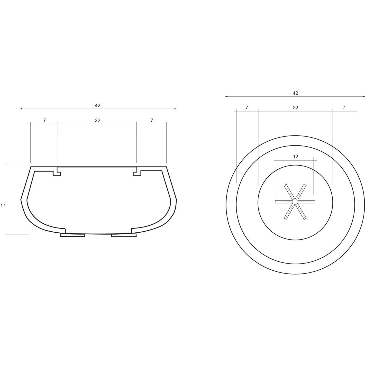 Prism SCPH-722-5LP Oasis 42-in Propane Round Fire Pit Table - Ultra White - Dimensions - Dimensional thumbnail