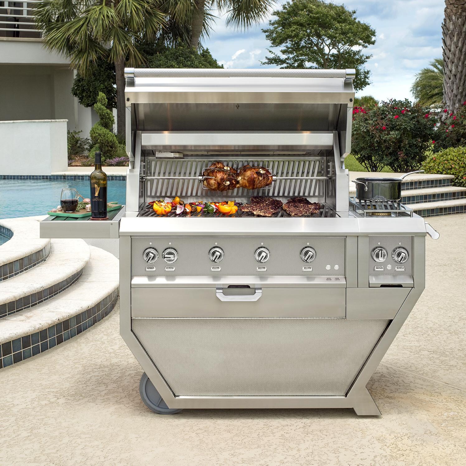 Hestan 36-Inch Deluxe Freestanding Gas Grill With Rotisserie And Double Side Burner - By The Pool thumbnail