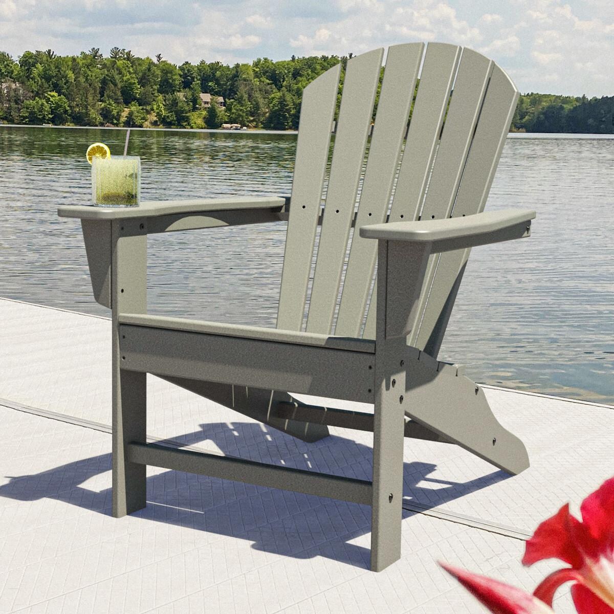 South Beach Recycled Plastic Adirondack in Slate Gray by POLYWOOD