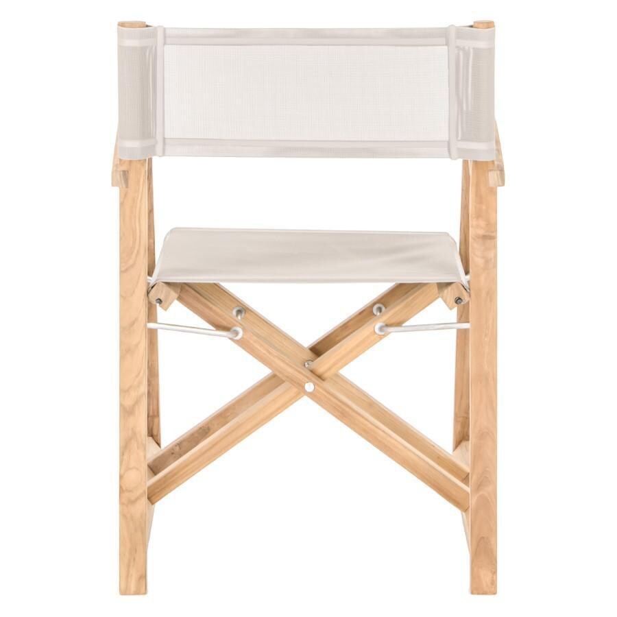 Teak + Table Monday Teak Patio Director Chair W/Grey Sling - Back - White Background thumbnail