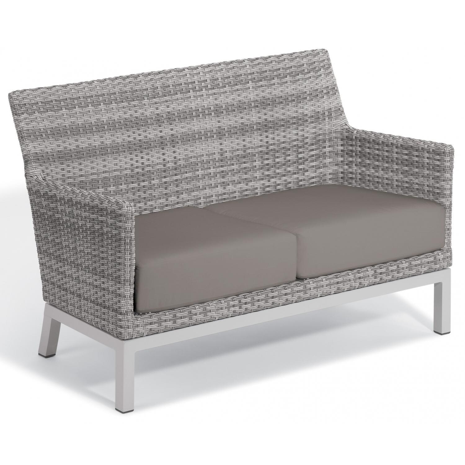 Argento Wicker Patio Loveseat W/ Stone Cushions By Oxford Garden thumbnail