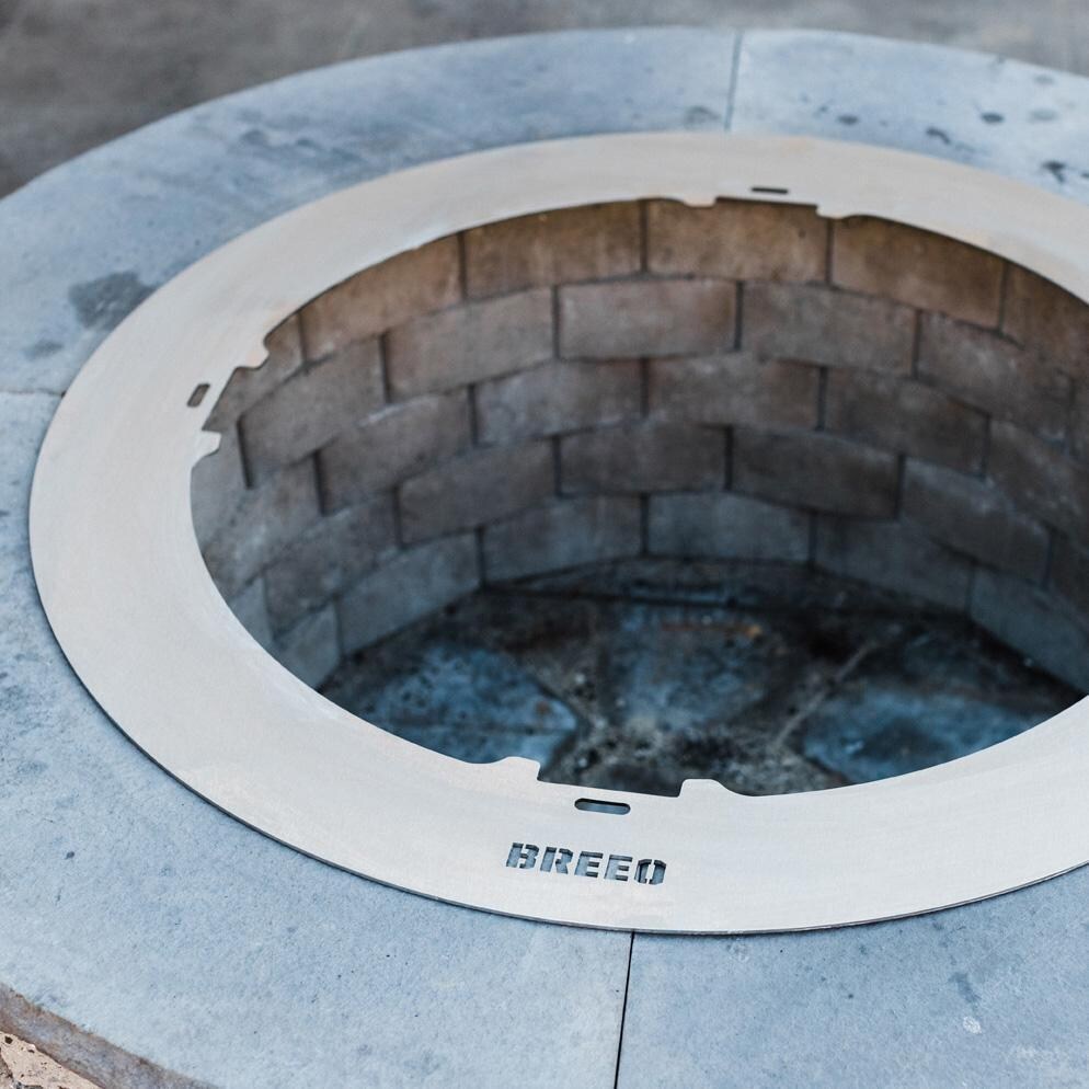Breeo BR-IN24RD X Series 24 Inch Stainless Steel Round Insert Ring - Installed - Lifestyle thumbnail