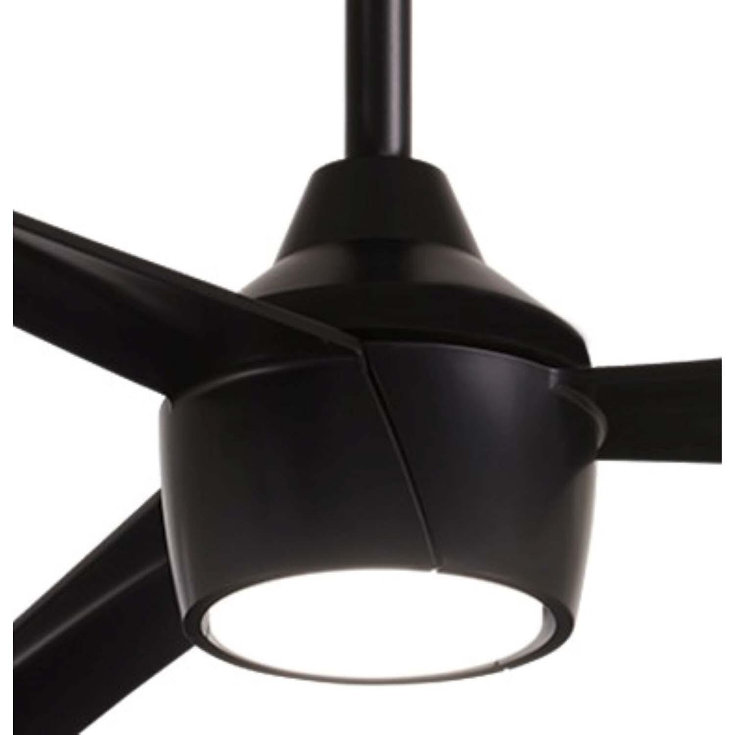 Minka-Aire F626L-CL Skinnie 56-Inch 3-Blade LED Ceiling Fan in Coal Finish w/ Coal Blades & Etched Lens - Closeup thumbnail