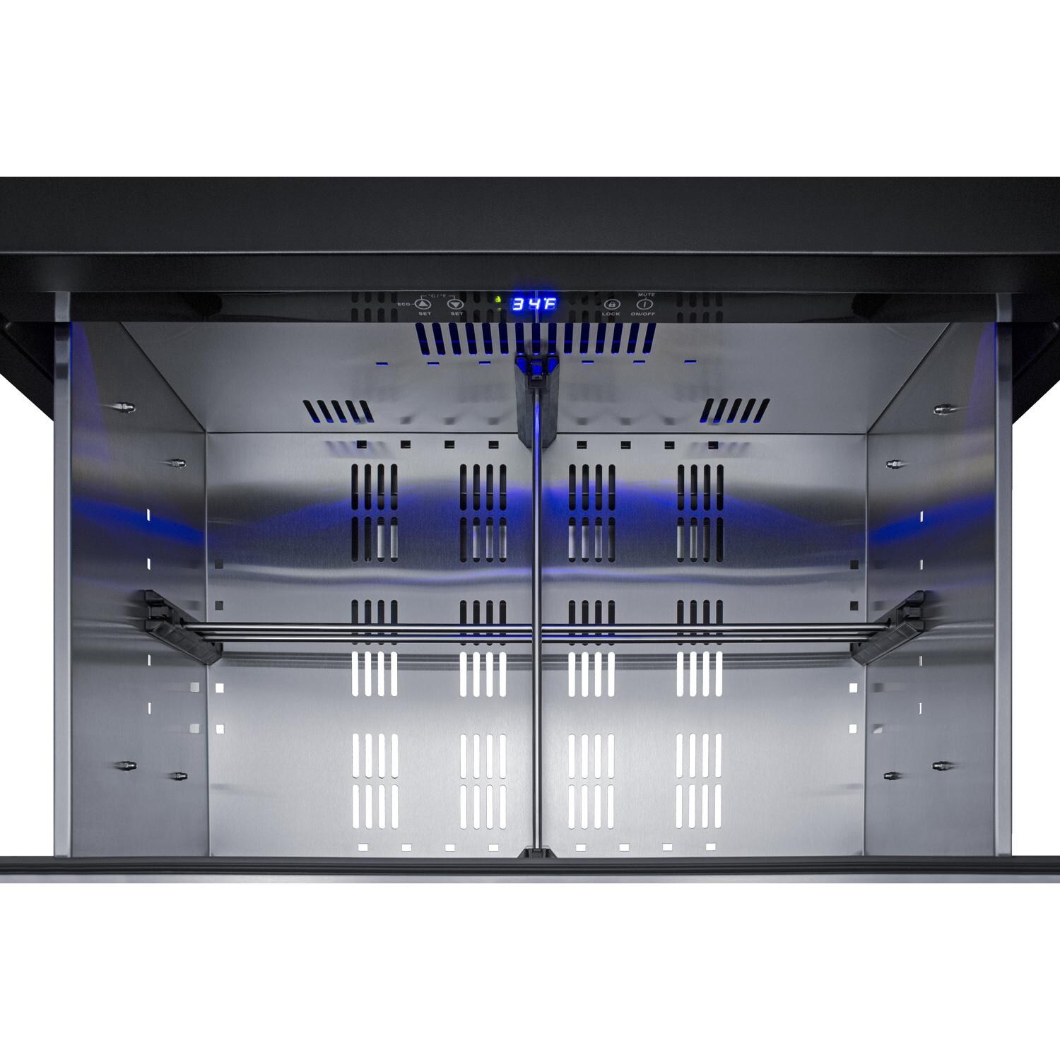 Summit SPR3032D 30-Inch 5.42 Cu. Ft. 2-Drawer All-Refrigerator - No Panel - Top Drawer Open thumbnail