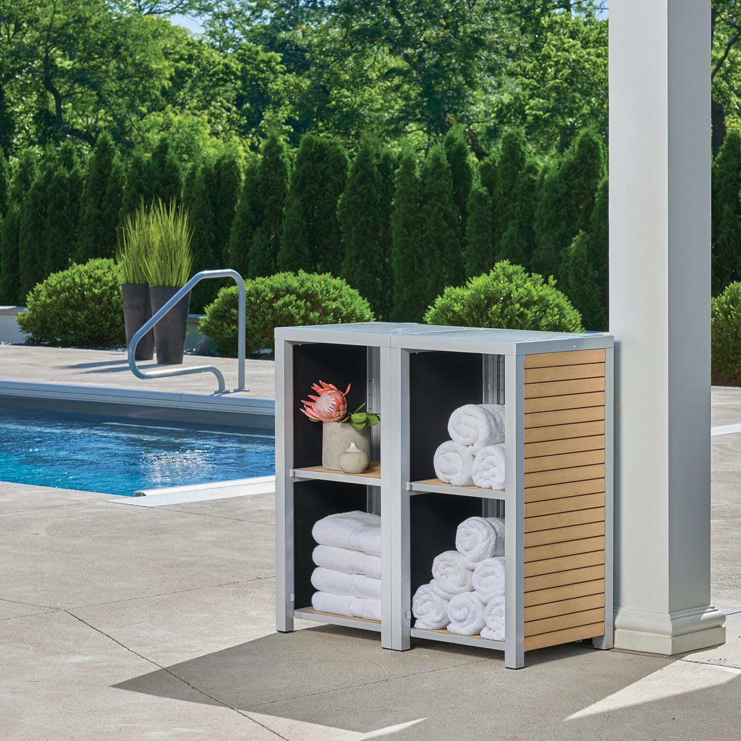 Oxford Garden Travira Natural Tekwood Shelf - 2 Shelves thumbnail