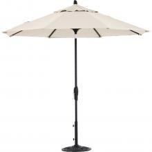 9 Ft. Octagonal Aluminum Auto Tilt Patio Umbrella W/ Crank Lift & 50 Lb. Moderna Base By Lakeview Outdoor Designs - Black Frame / Sunbrella Cast Ash Canopy image