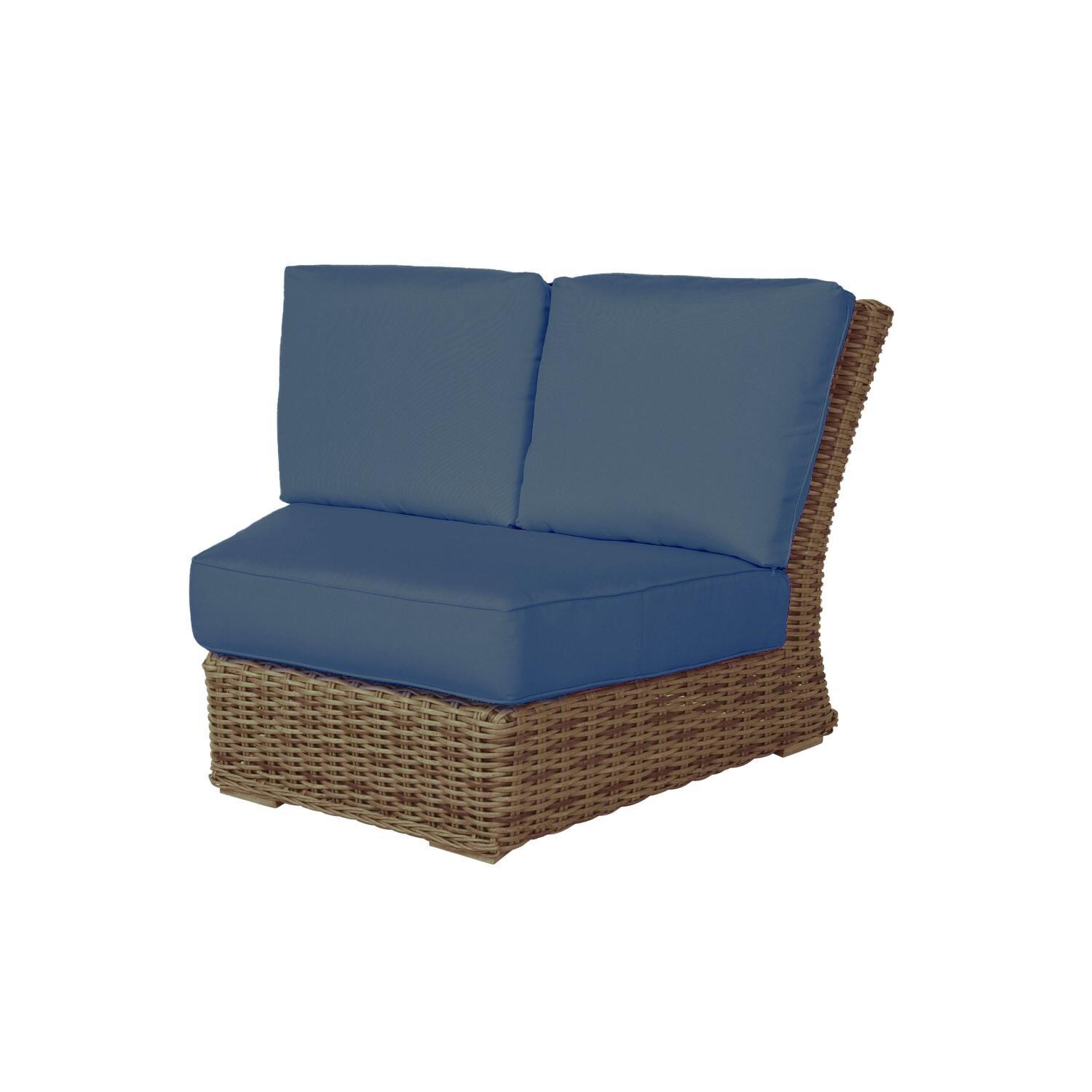 Laurent Wicker Curved Corner Section in Chestnut By Ebel - White Background thumbnail