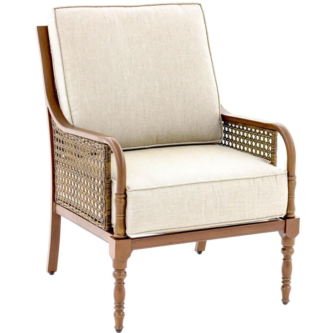 Arabella Aluminum Patio Club Chair W/ Sunbrella Cast Ash Cushions By Lakeview Outdoor Designs