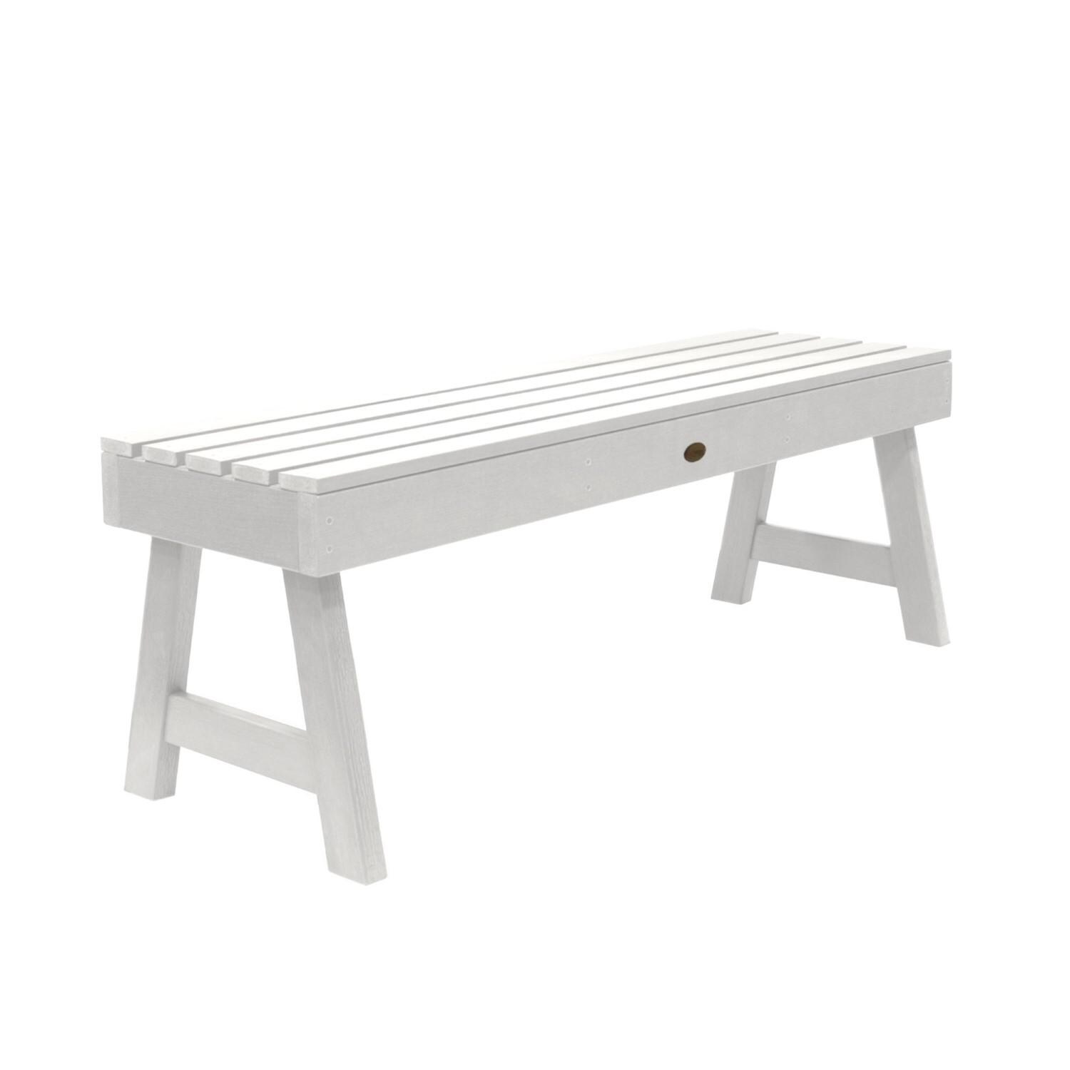 Lakeview Elm Pointe 4-Foot Garden Bench - White - On White thumbnail