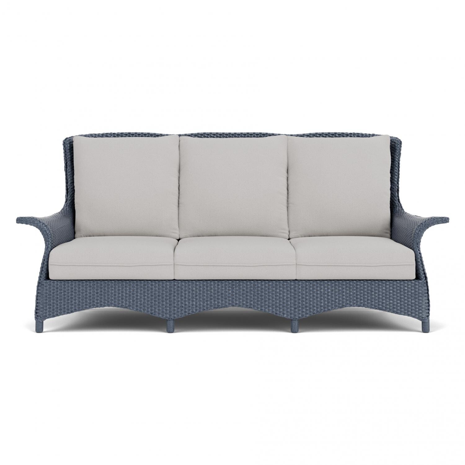 Lloyd Flanders Mandalay Sofa In Denim Blue Finish With Tundra Dove Fabric thumbnail