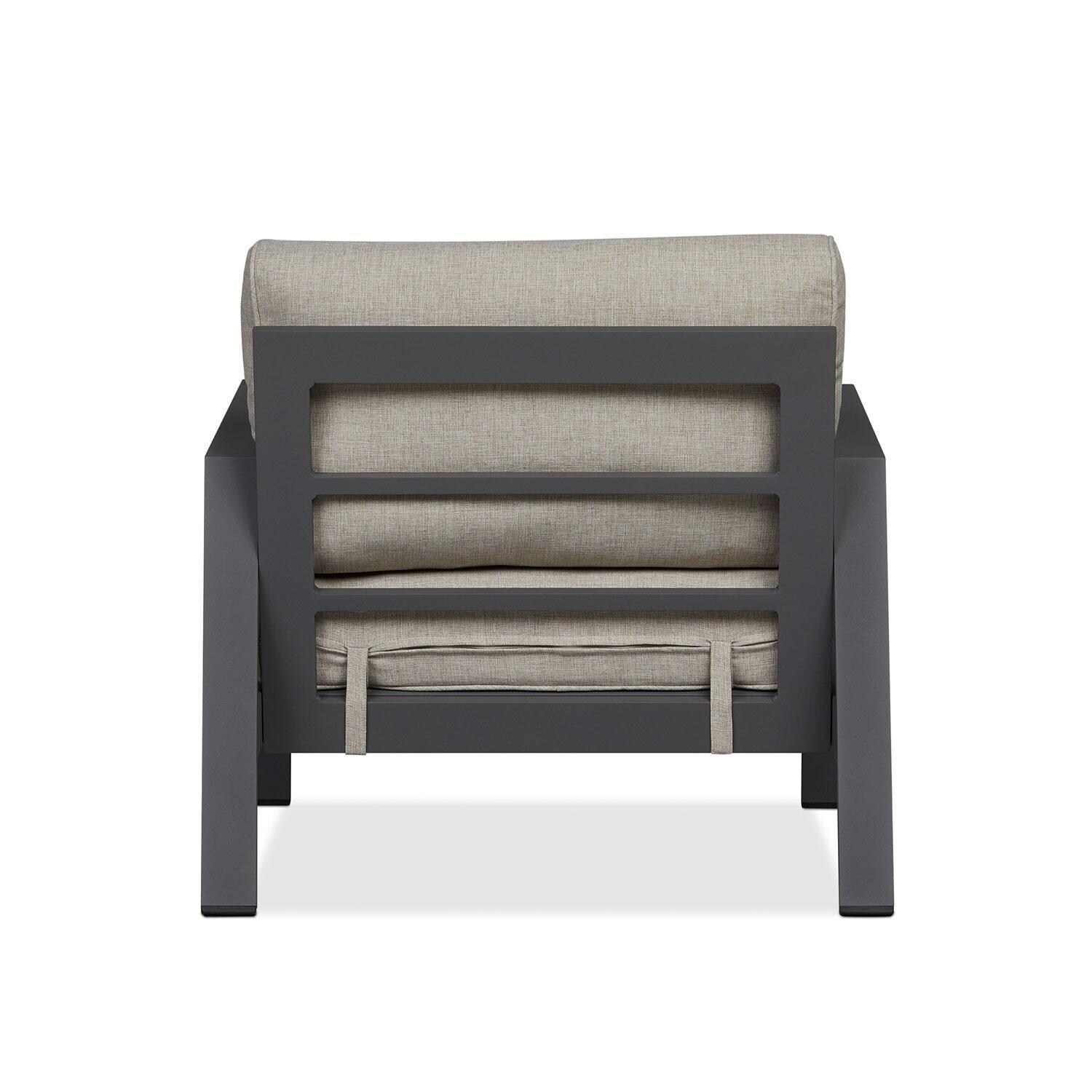 Lakeview Outdoor Designs SC2020WSTA Elysian Outdoor Chair with Cushions in Weathered Slate - Back - White Background thumbnail