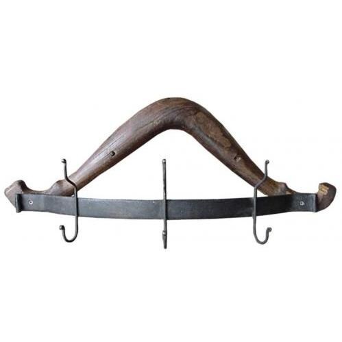 Teak Wood Iron Duster Rack