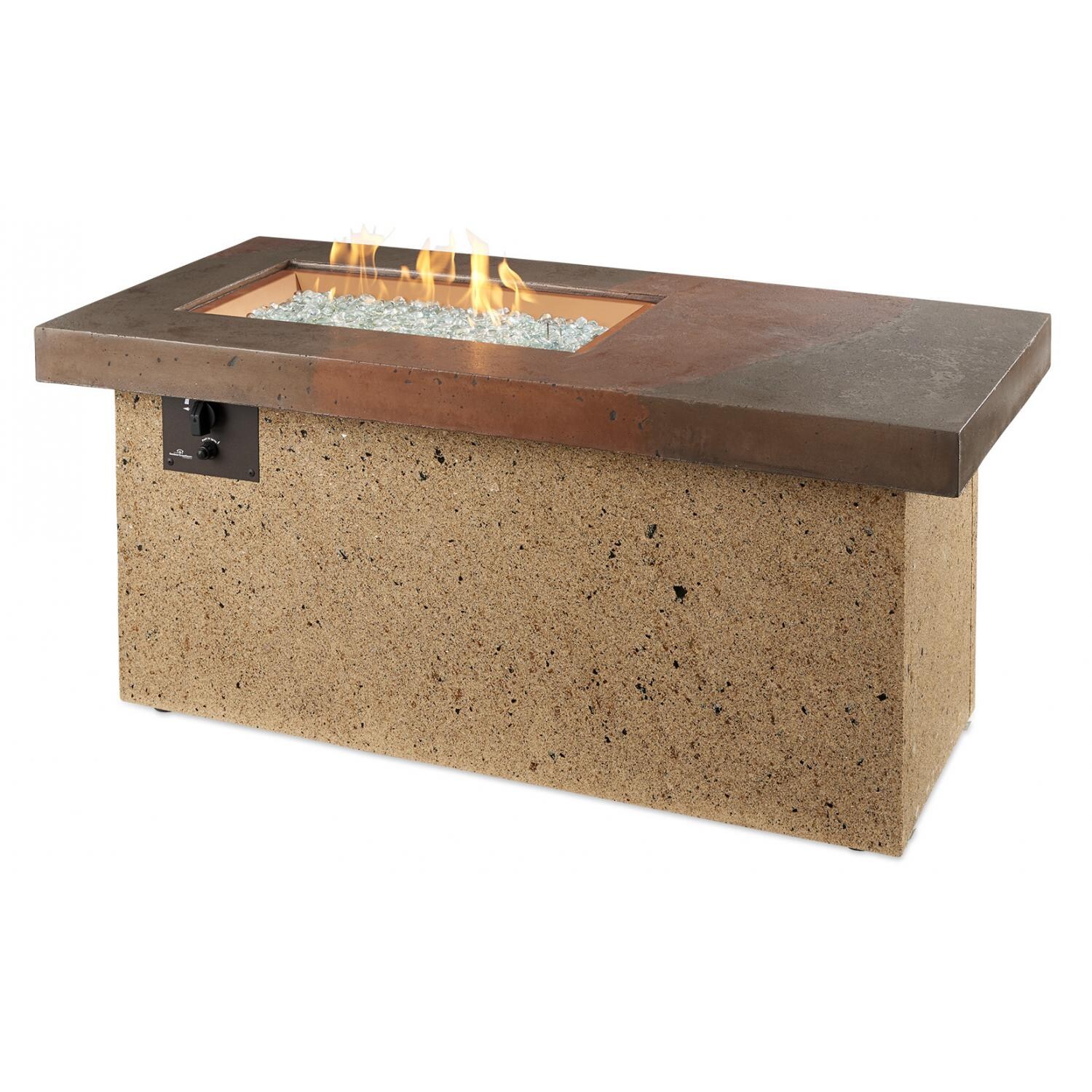 The Outdoor GreatRoom Company Artisan Linear Gas Fire Pit Table - Flame thumbnail