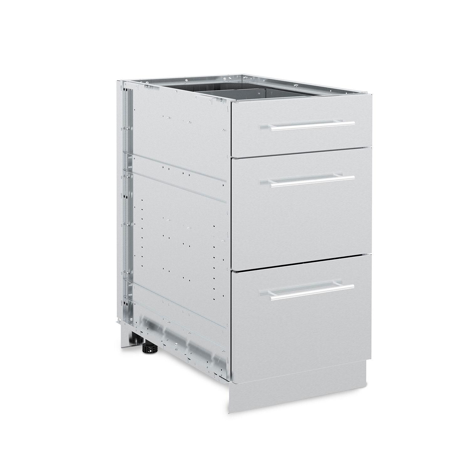 Broil King 802500 SS 3-Drawer Cabinet - Angled Right - White Background thumbnail