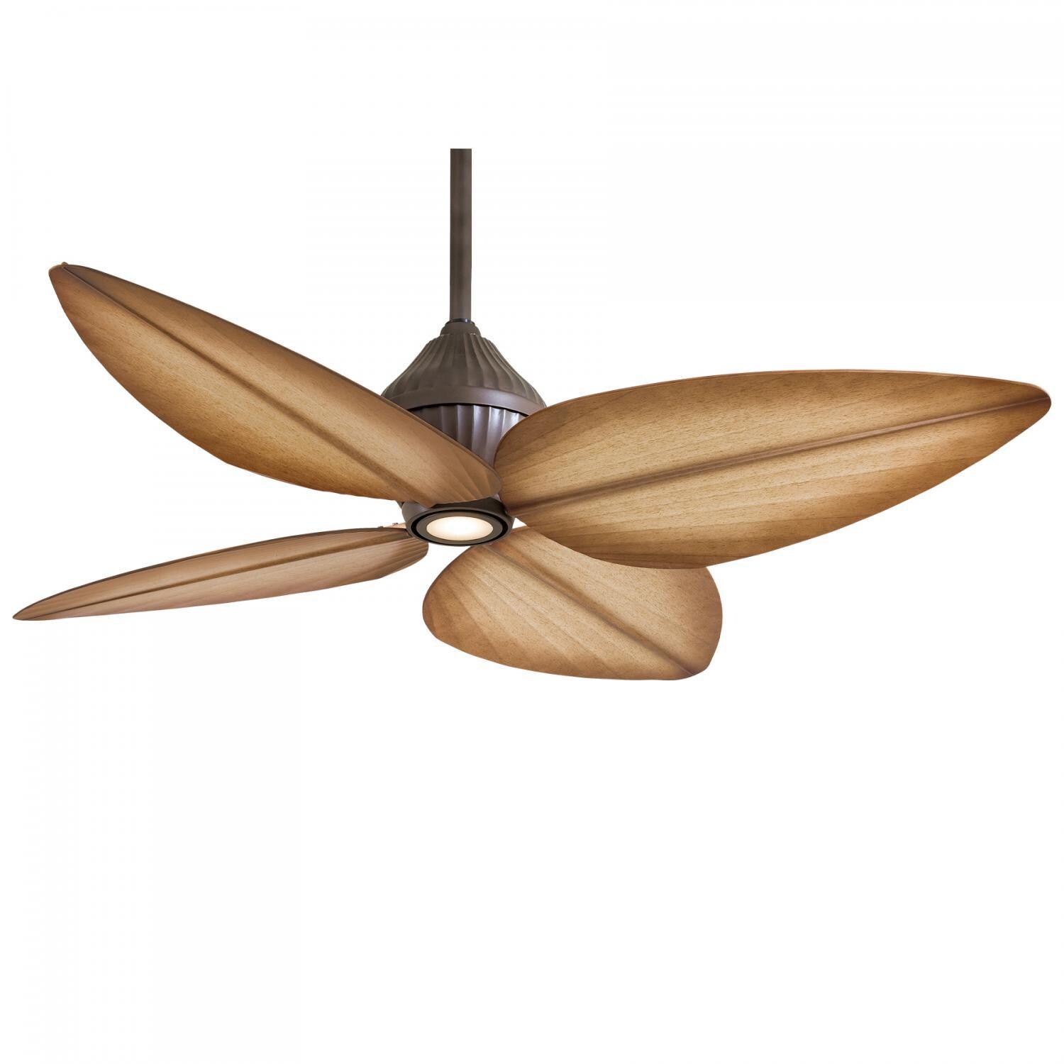 Minka-Aire Gauguin 52-Inch 4-Blade LED Ceiling Fan in Oil Rubbed Bronze Finish W/ Bahama Beige Blades & Integrated Light - F581L-ORB