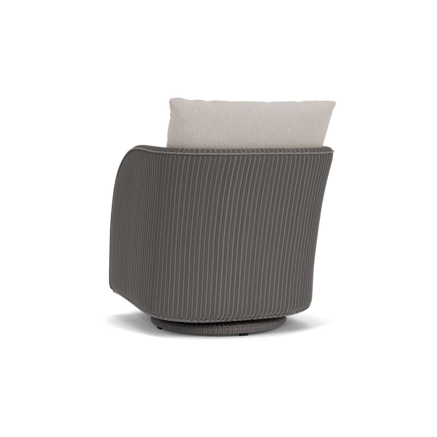 Lloyd Flanders Essence Swivel Glider Lounge Chair W/Remy Cloud Fabric - Pewter Finish - Back Left thumbnail