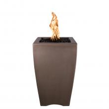 Top Fires by The Outdoor Plus Baston 33-Inch Natural Gas Fire Pillar - Chocolate Concrete - Match Light - No Access Door