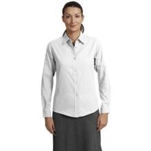 Port Authority Ladies Long Sleeve Easy Care Shirt XL - White/Light Stone