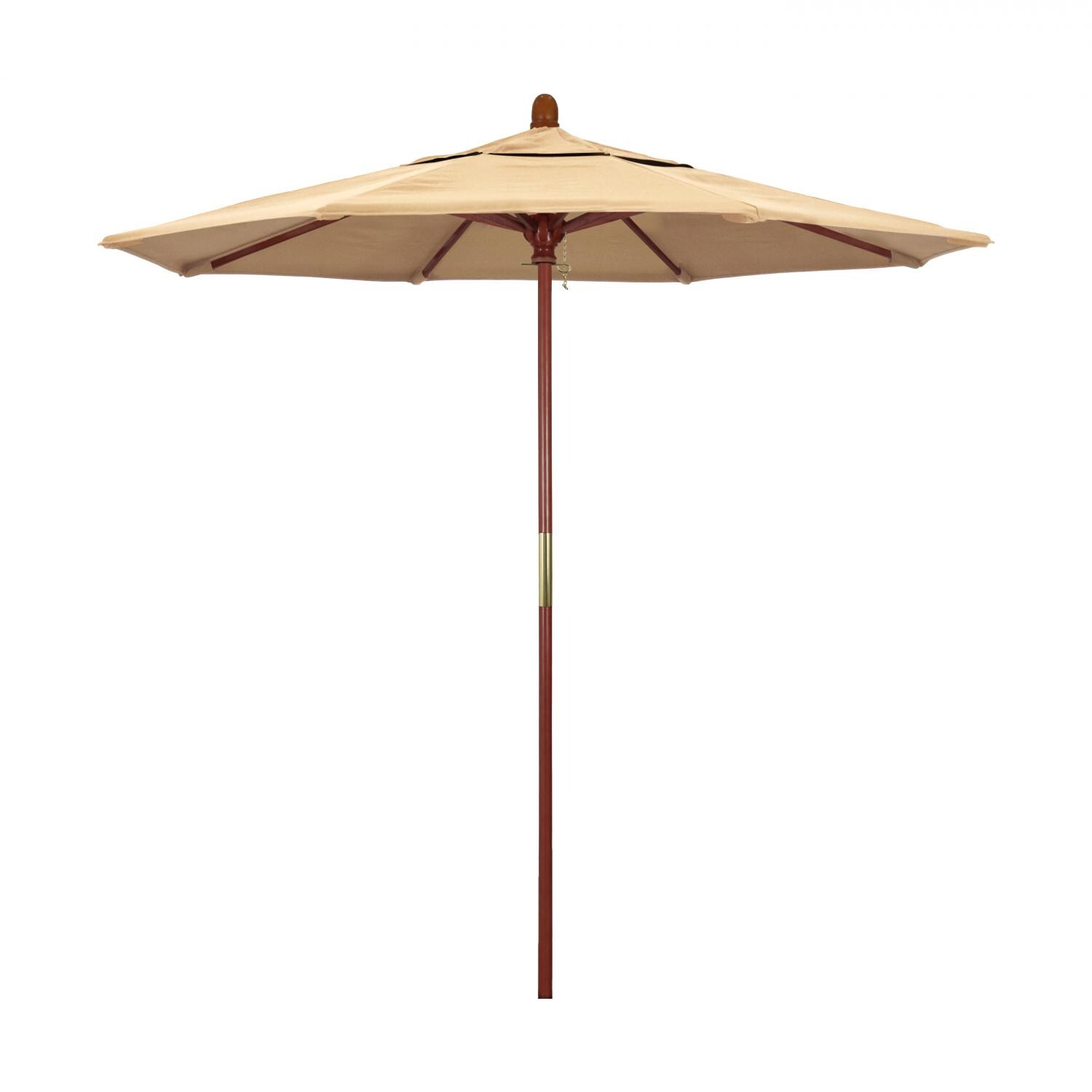 California Umbrella 7.5 Ft Octagonal Hardwood Patio Umbrella W/ Push Lift & Hardwood Ribs - Sunbrella Canvas Antique Beige Canopy thumbnail