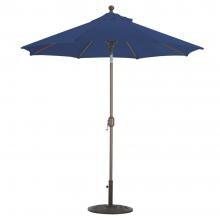 Galtech 7.5 Ft. Octagonal Aluminum Patio Market Umbrella W/ Crank Lift And Deluxe Auto Tilt - Antique Bronze Frame W/ Sunbrella Canvas Navy Canopy