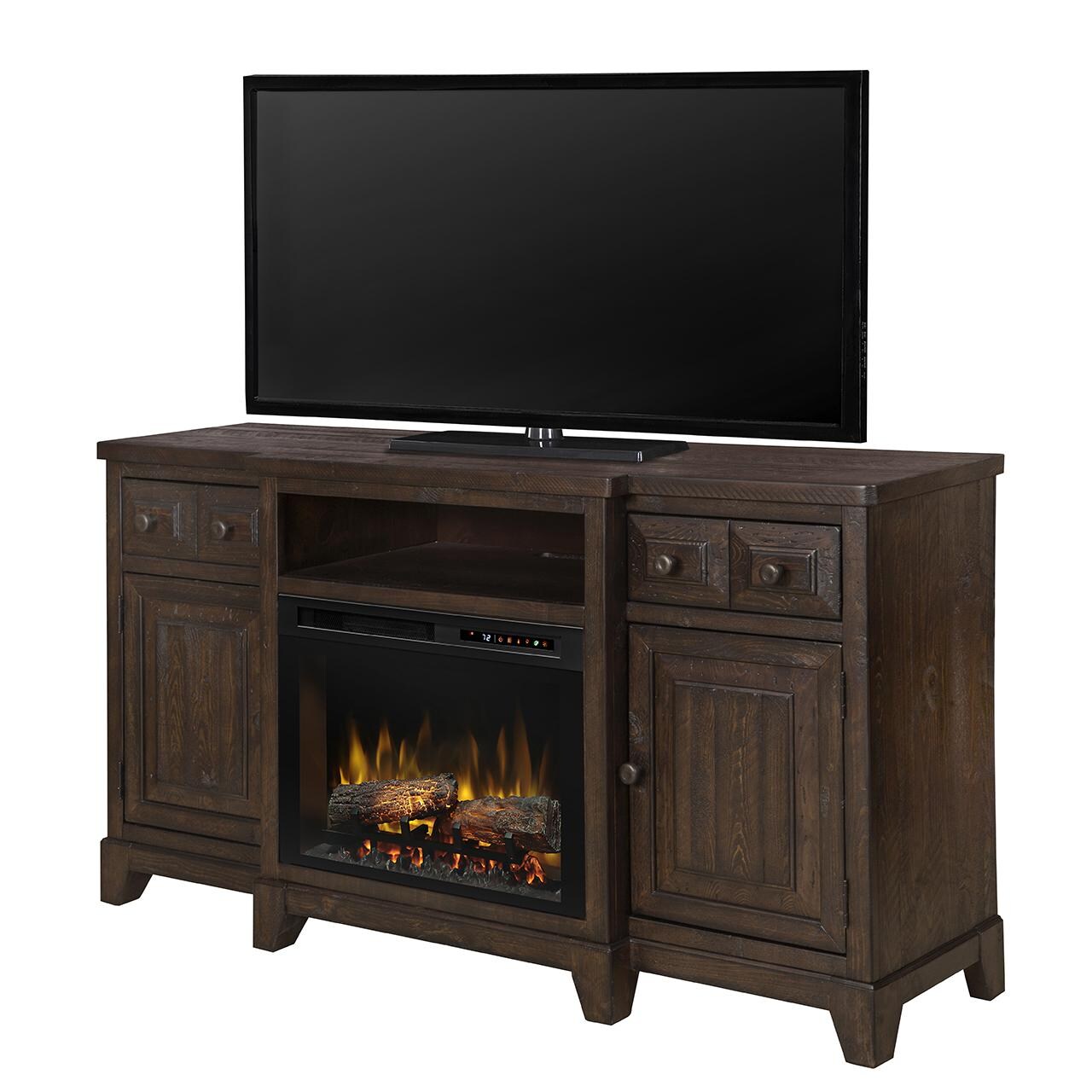Dimplex Multi-Fire XHD Heinrich 66-Inch Electric Fireplace Media Console - Realogs - Wentworth Brown - GDS26L8-1863WR thumbnail