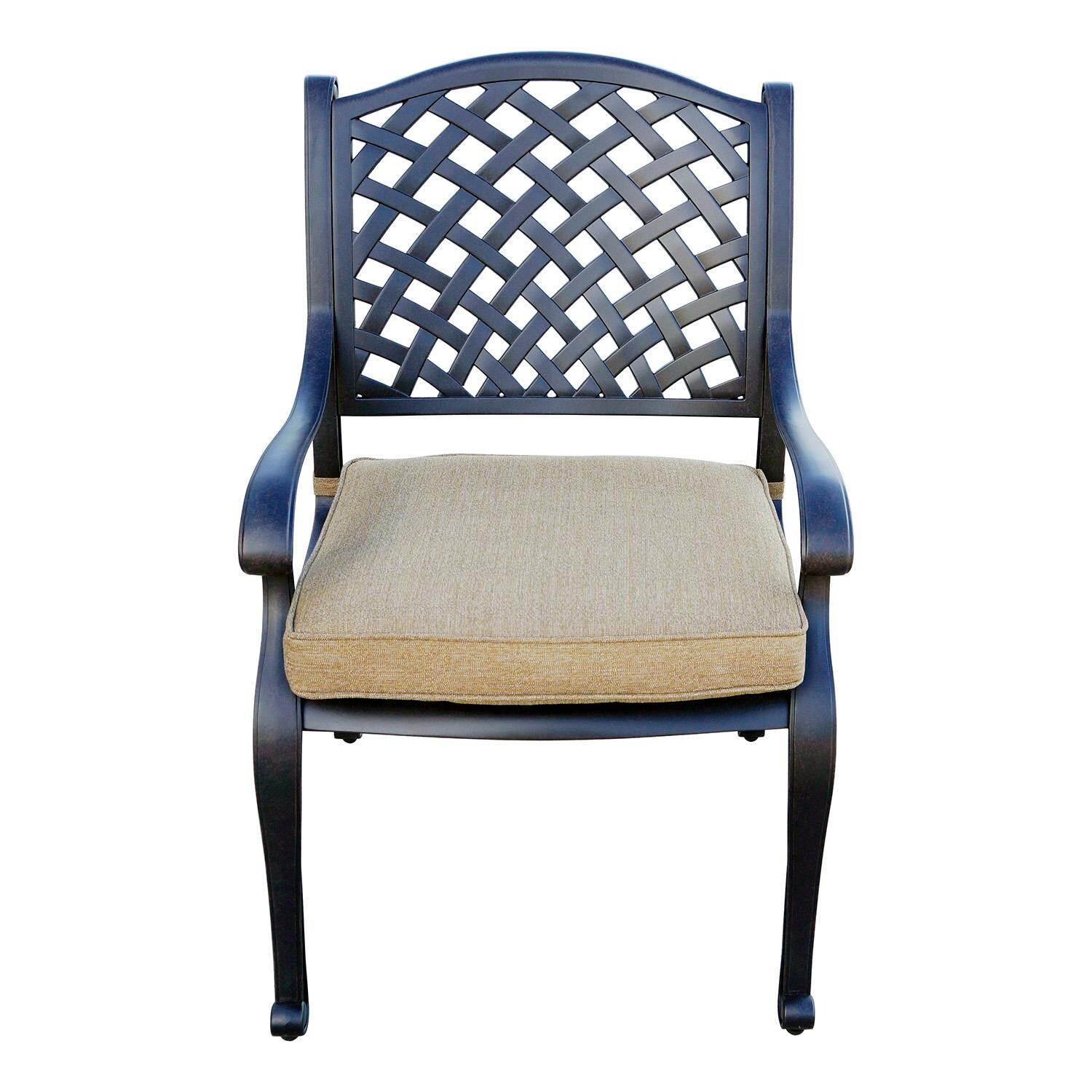 Darlee Nassau 7 Piece Cast Aluminum Patio Dining Set w/ 2 Swivel Rockers - Dining Chair - White Background thumbnail