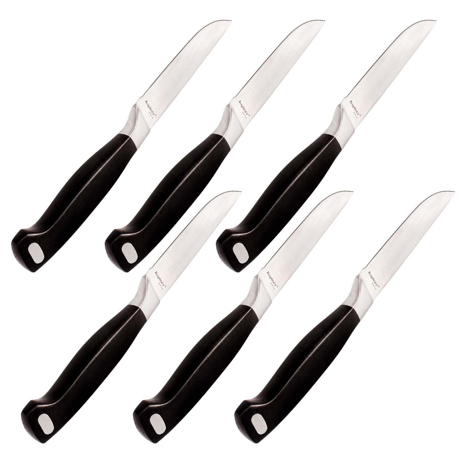 BergHOFF 4 1/4-in Bistro 12 Pc Stainless Steel Steak Knife Set - Angled View - White Background thumbnail