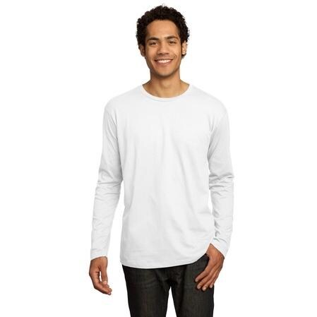 District Threads Long Sleeve Perfect Weight T-Shirt - Bright White