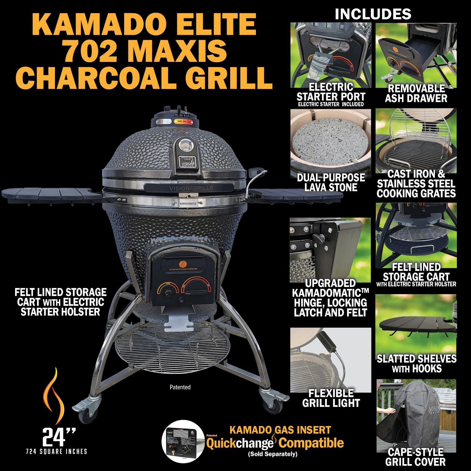 Vision XD-702MG Elite Series Kamado Grill - Details thumbnail