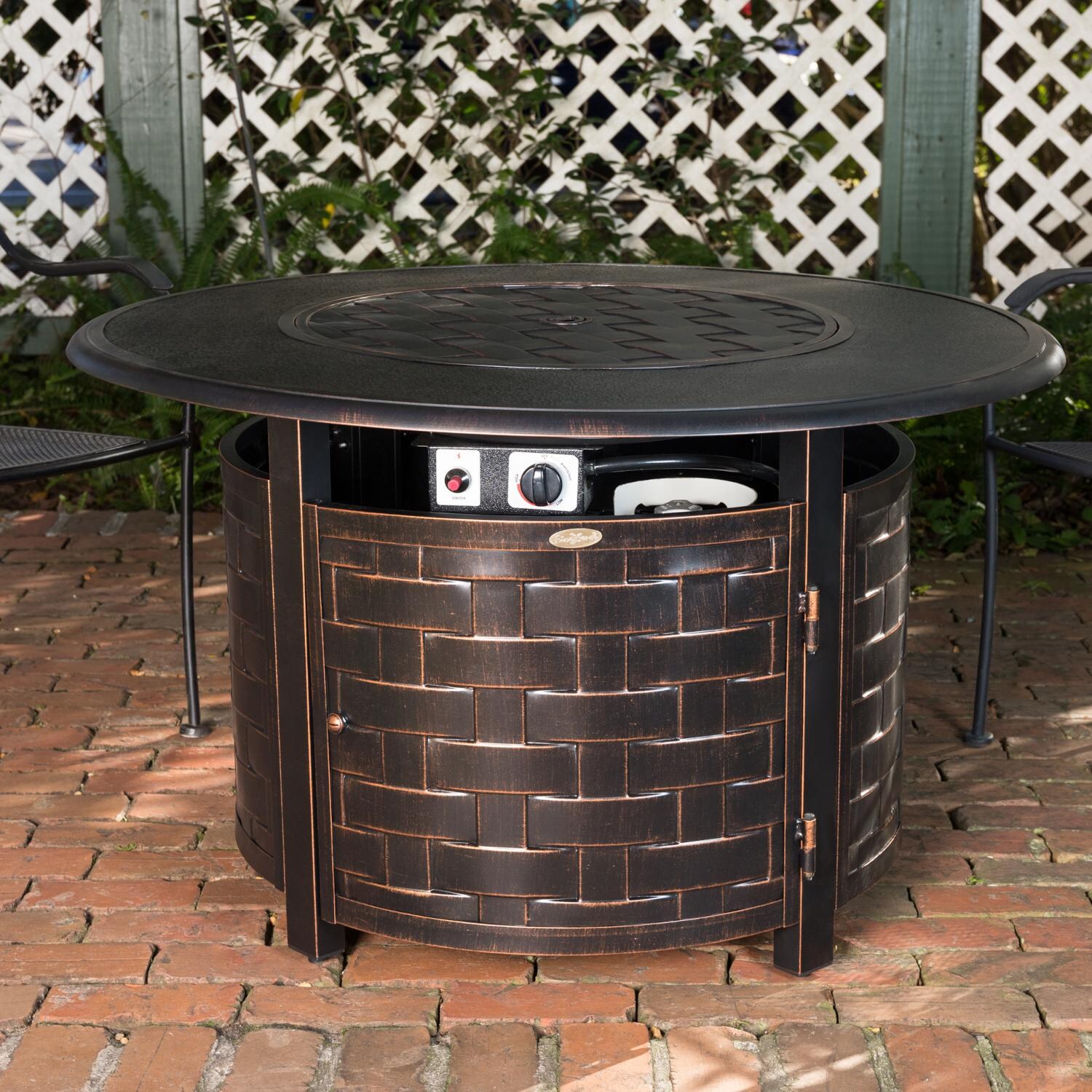 Ultimate Patio SC62746 Magnolia Way 42-Inch Round Aluminum Propane Fire Pit Table - Burner Cover thumbnail