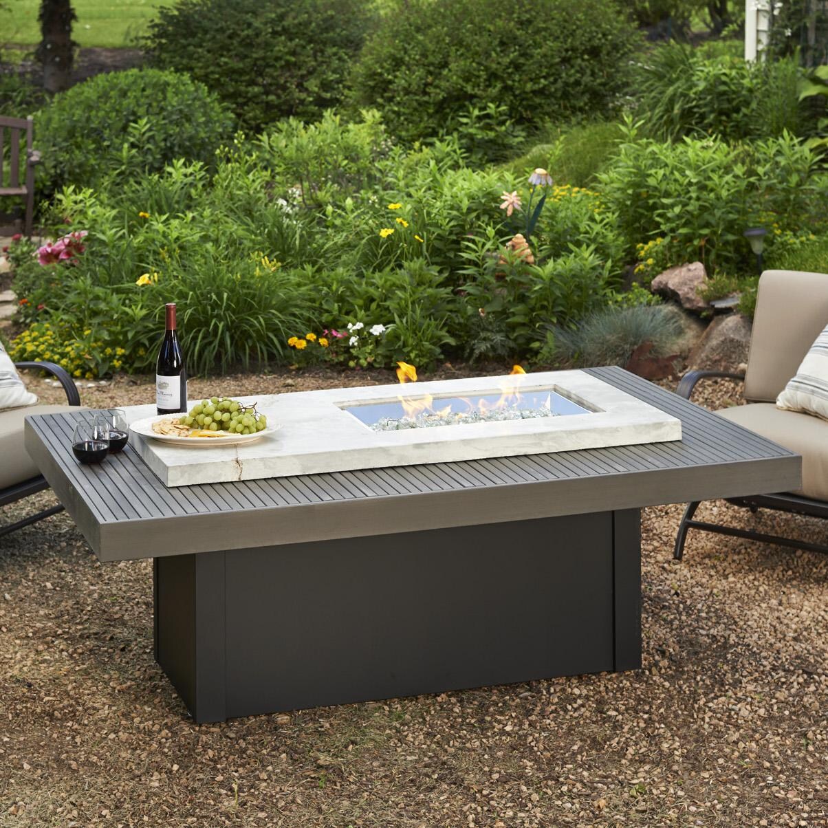 The Outdoor GreatRoom Company Boardwalk Linear Gas Fire Pit Table - Lifestyle thumbnail