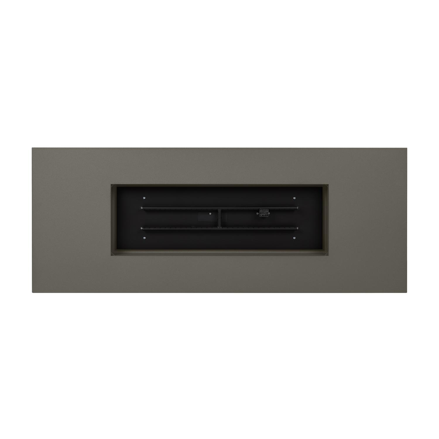 Covewood 72-in Rectangular Aluminum Propane Fire Pit Table in Cloud Gray by BBQGuys Signature - Burner - Detail thumbnail