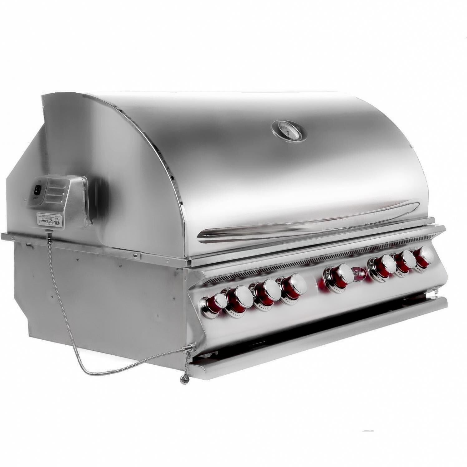 Cal Flame 5 Burner Convection Built In Gas Grill - Side View Closed thumbnail