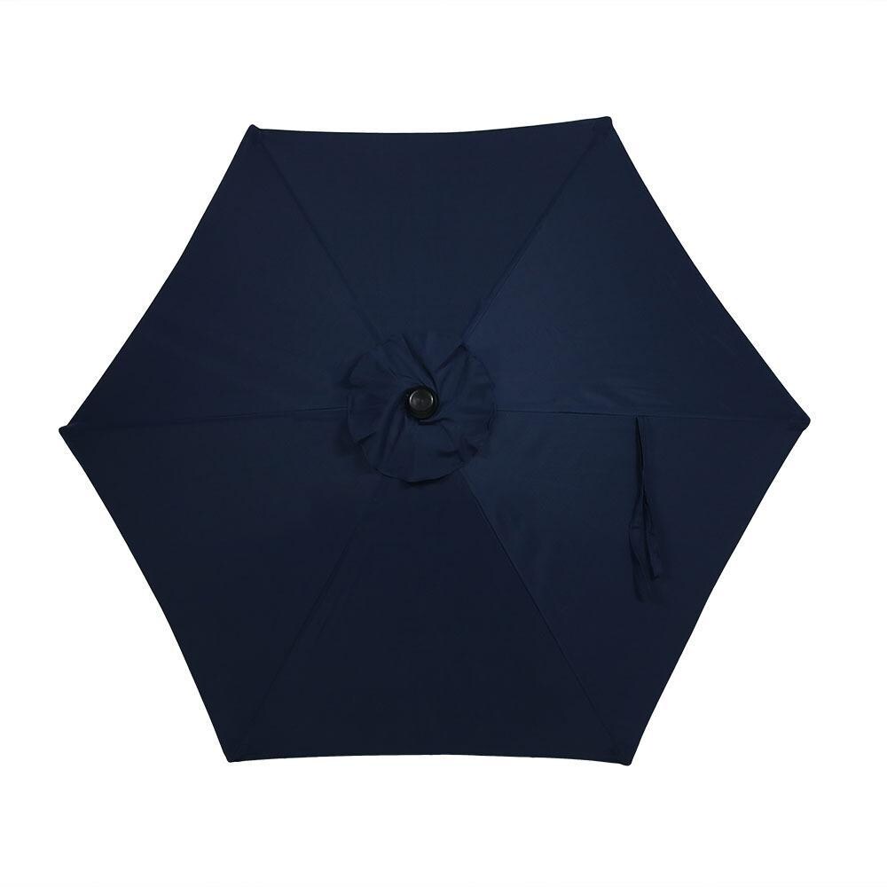 Ultimate Patio 7.5 Ft. Octagonal Aluminum Patio Umbrella W/ Crank & Tilt - Navy Blue Canopy thumbnail