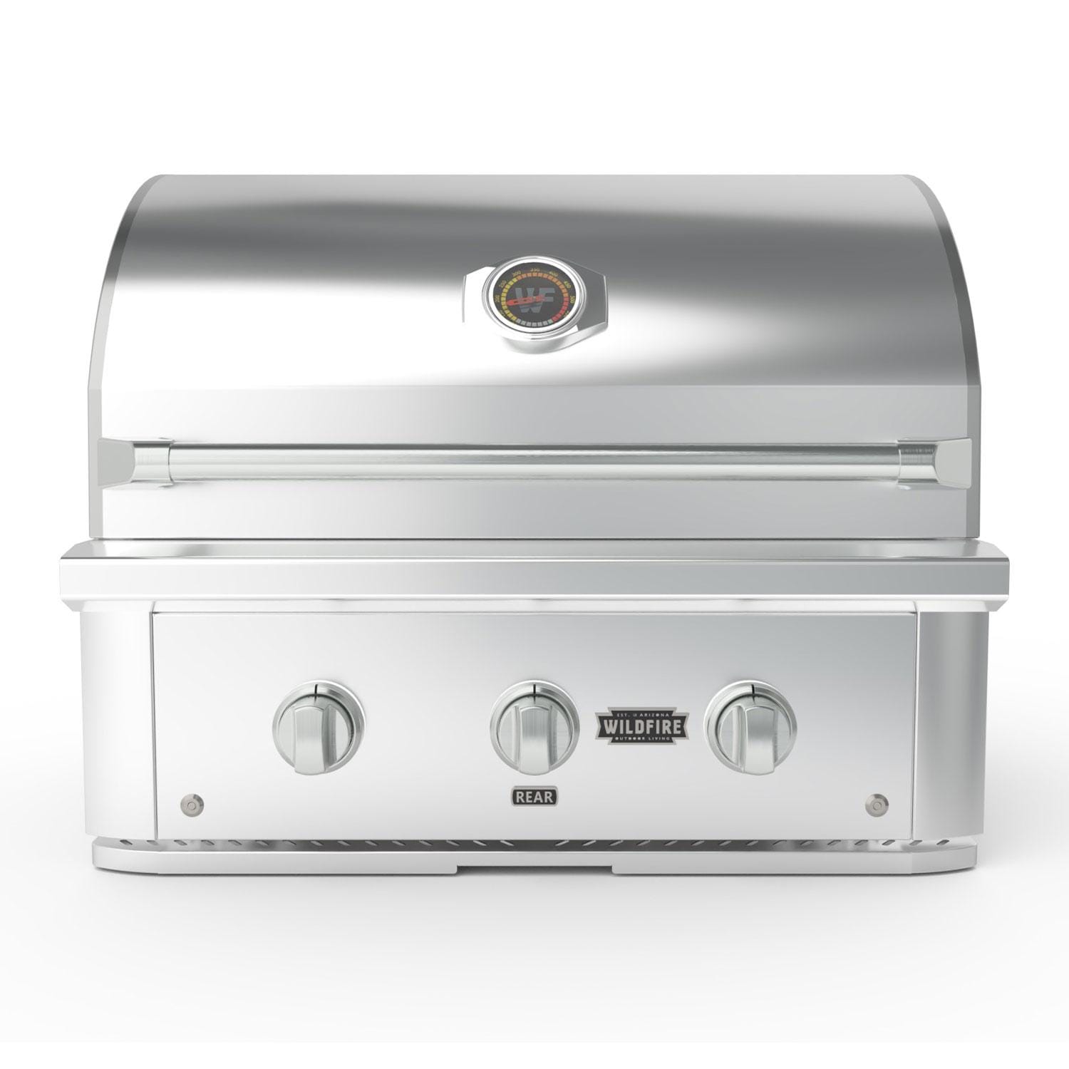 Wildfire Outdoor Living Wildfire Ranch Pro 30-in 2 Burner SS Propane Grill w/ Brushed Stainless Handle & Knobs - WFPRO30G-SS-LP + H30-BS + KB3-BS