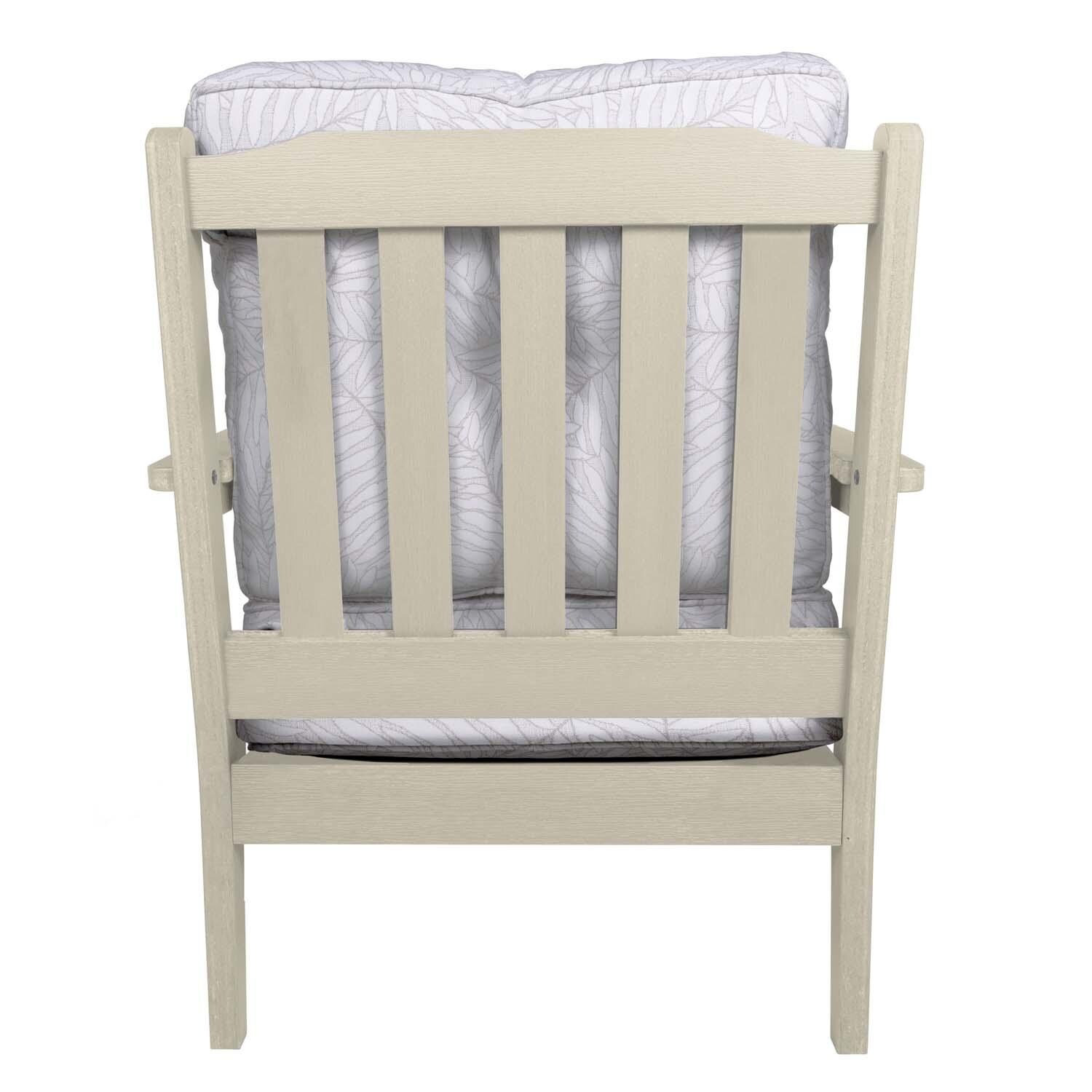 Blushing Bay 3 Pc Recycled Plastic Seating Set in Lively Parchment/Whitewash by Lakeview Outdoor Designs - Chair Back View - White Background thumbnail