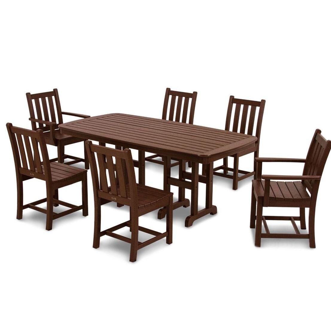 Traditional Garden 7 Piece Mahogany Recycled Plastic Wood Patio Dining